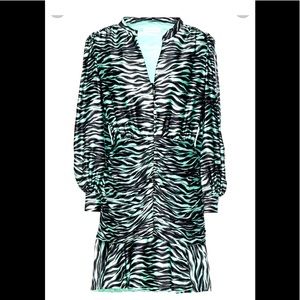 Jonathan Simkhai Ruched Zebra-Print Dress